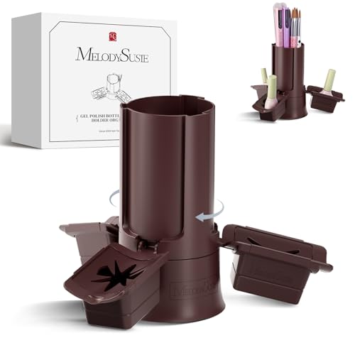 MelodySusie Nail Polish Bottle Holder and Nail Art Tools Organizer Brown - color: Brown
