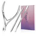 YINYIN Cuticle Trimmer with Pusher and Cutter,Silver - color: Silver
