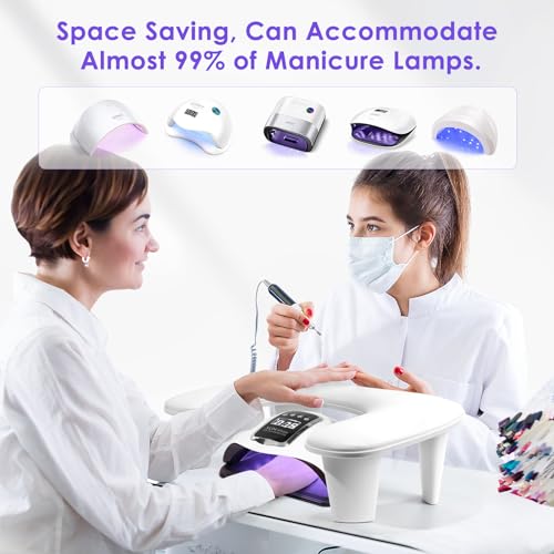 Big Arm Rest for Nails Tech, U-Shaped, for Acrylic Nails, White - color: 1nd Gen White