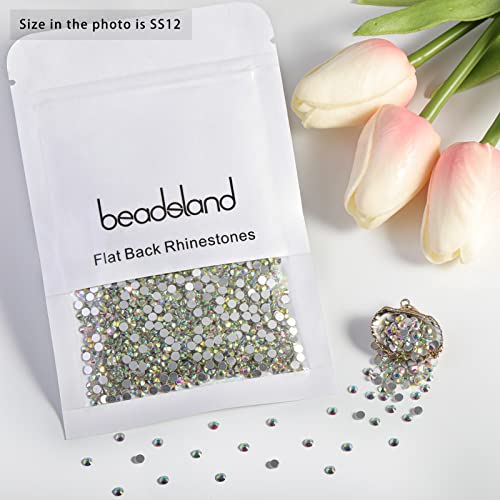 Beadsland Flat Back Crystal Rhinestones,Crystal AB, SS12, 1440pcs - color: Crystal AB, size: SS12/1440pcs