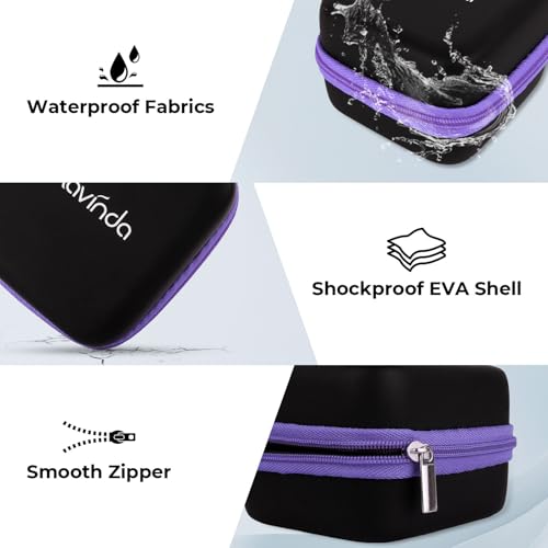 Lavinda Nail Drill Bit Holder & Organizer Case, Portable Box for Nail Tech - color: Black,Purple