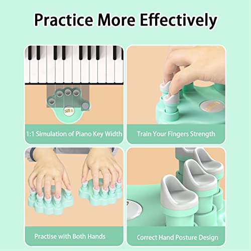 Piano Finger Trainers, Hand Grip Exerciser Ergonomic Training Finger Pressing Posture Correction Tool for Guitar Piano Trigger Finger Training Arthritis Therapy and Grip 2PCS/Set - color: Green