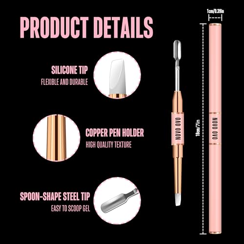 NOVO OVO 2 PCS Double End Multiple Use Nail Pen Brush Kit for Poly Gel Nail Dual Forms, Anti-stick PolyGel & Builder Manicure Pedicure Extension, For Hand and Toe Nails Tool Salon DIY Home - color: Double End Multiple Use Nail Pen