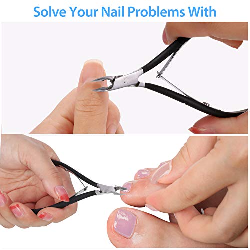 Mudder 3 Pcs Cuticle Trimmer Nipper Stainless Steel Nail Scissor, Black - color: Black