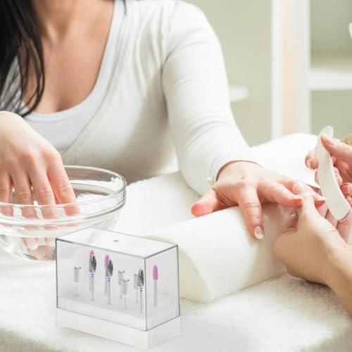 CALLARON 2pcs Nail Drill Bit Stand Multi-hole Nail Bits Storage Container Organizer Stand for Display