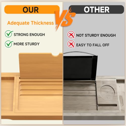Bathtub Tray Caddy Fits Most Tubs Adjustable 23-34'' Beige - color: Beige 2