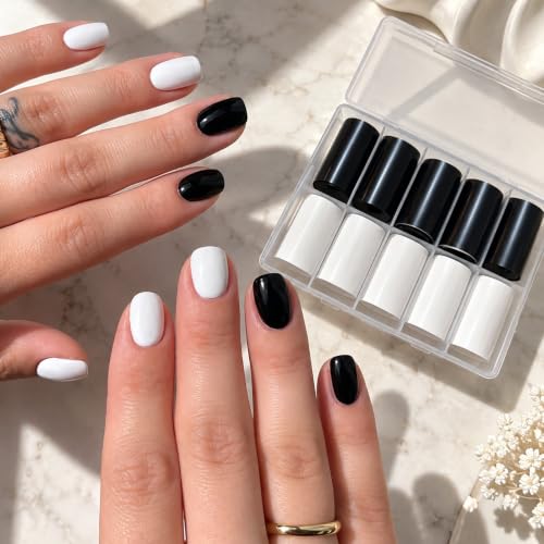 10Pcs Black and White Nail Foil Shining Nail Transfer Foil for Nail Art - color: Black