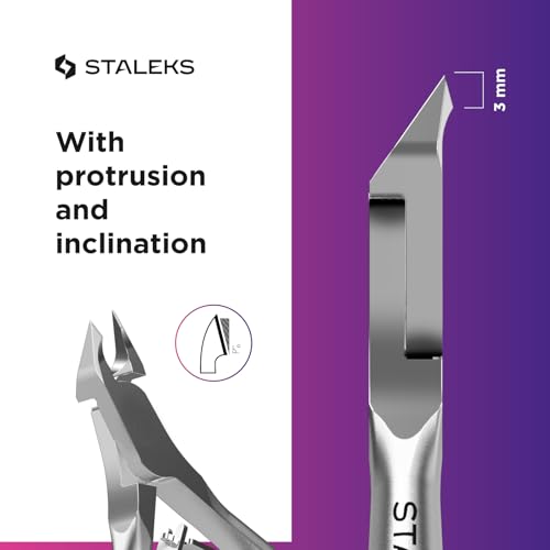 STALEKS PRO SMART 31 Cuticle Nippers, 3 mm, Inclined Edges with Heel - size: 3 mm