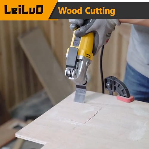 LEILUO 50Pcs Titanium Oscillating Tool Blades, Multitool Saw Blade Set Bag