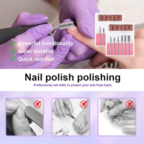 3/32'' Nail Drill Bits Set Diamond Bits and Sanding Band for Acrylic 2 Sets - color: 2 Sets Diamond and Sanding Band