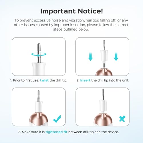 COSLUS Nail Drill Bit for C60/C30, 8 PCS Multifunctional Set