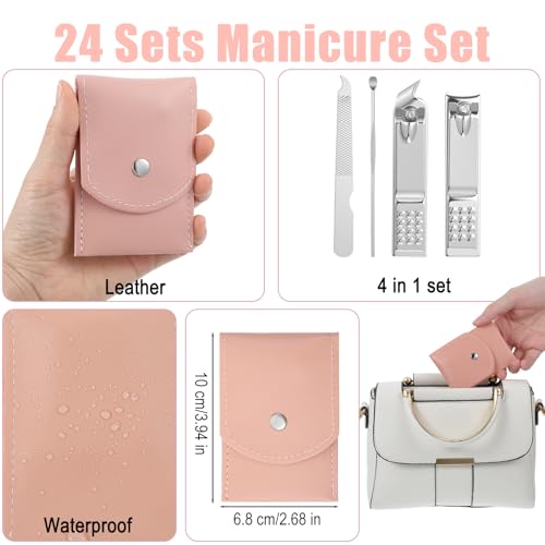 24 Pcs Manicure Set Bulk, Nail Clippers Set Bulk with Stainless Steel Tools
