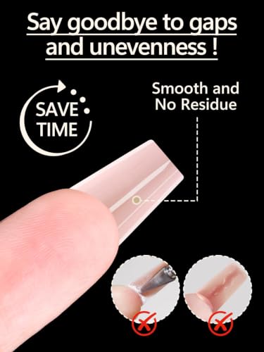 TOROKOM Sandwich Nails Dual Forms for Builder and Poly Nail Gel Extensions - color: Short Coffin