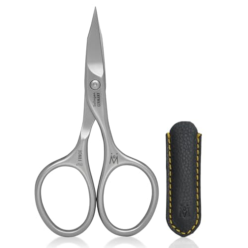 GERMANIKURE Curved Nail & Cuticle Scissors, Solingen Germany, Leather Case - style: Leather Sleeve