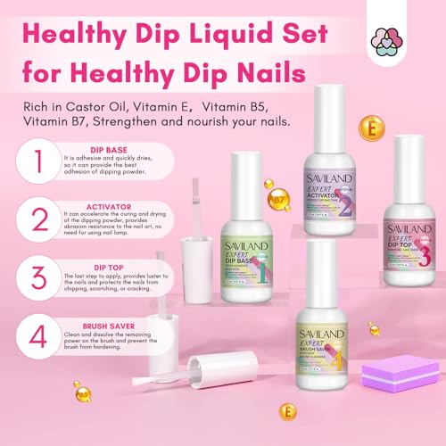SAVILAND 30 Colors Dip Powder Nail Kit with Drill Starter Set - color: Summer Spring, size: 103 Pcs - Summer Spring