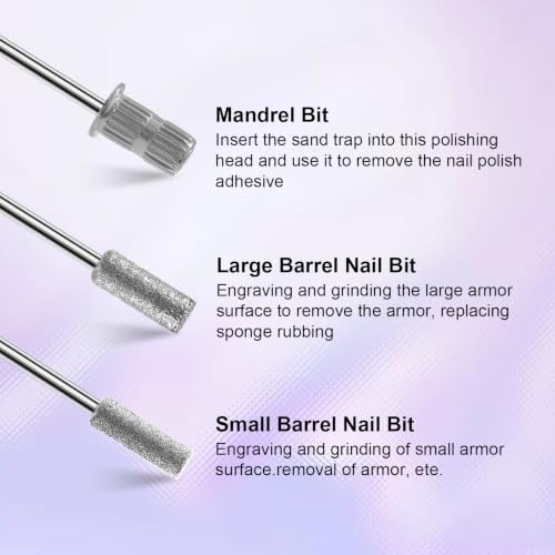 3/32'' Nail Drill Bits Set Diamond Bits and Sanding Band for Acrylic 2 Sets - color: 2 Sets Diamond and Sanding Band