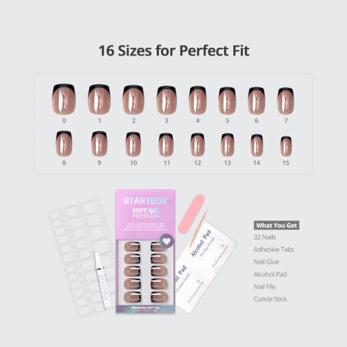BTArtbox Halloween Press On Nails, Short French Tip Nails, 30Pcs Full Kit - color: A1-Braveheart