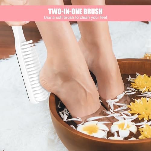 Dual Sided Nano Glass Foot File White with Cleaning Brush - style: White Pedicure Foot File