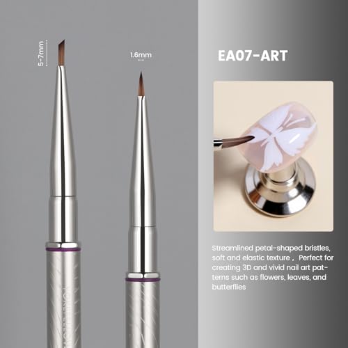 YOKEFELLOW EliteAlly Nail Art Brushes,Nail Brush for Drawing Petals and Butterflies, Watercolor Paint Brushes for Oil Painting, Professional Nail Tool(EA07 ART) - color: EA07-ART
