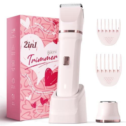Risina 2-in-1 Bikini Trimmer for Women, Electric Razors for Women, Gifts - color: Pink