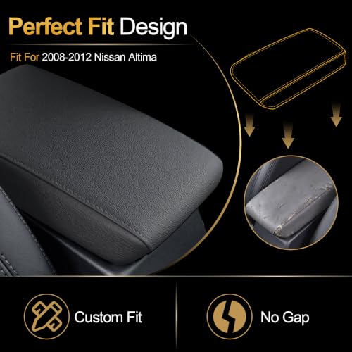 AOMSAZTO Armrest Cover Fit for 2008-2012 Nissan Altima, Console Cover Black - color: Black, size: 2008-2012