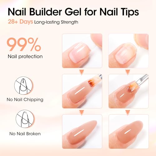 Gellen Builder Gel for Nail Extensions, Apex, Strengthener, 30g Nude - color: Nude