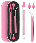 Tatuo Rhinestone Picker Tool Bedazzling Pen Dual Head, Pink - color: Pink