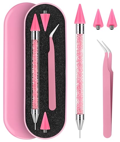 Tatuo Rhinestone Picker Tool Bedazzling Pen Dual Head, Pink - color: Pink