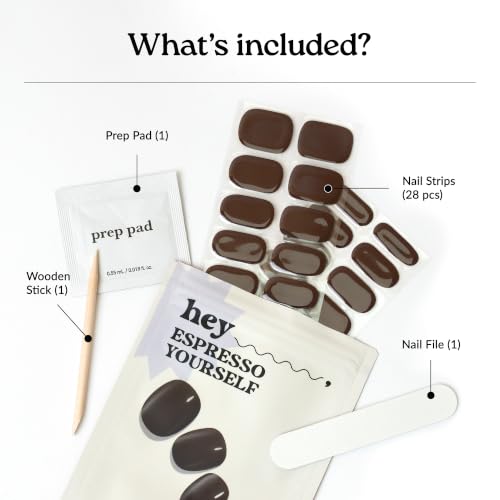 Heyhae Semi Cured Gel Nail Strips - Hey, Espresso Yourself - color: Hey, Espresso Yourself