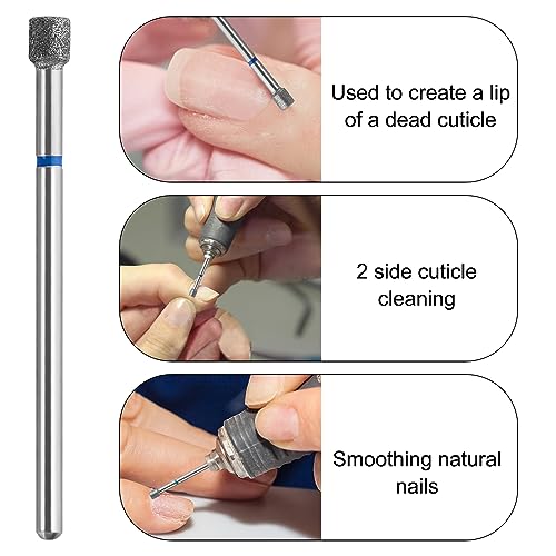 Diamond Safety Bits Small Tapered Electric Nail Drill File Cuticle Cleaner Tool for Acrylic Nails Rotary Nail Drill Machine Manicure Pedicure Polishing (Medium) - color: Medium 0.13x0.15
