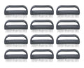 Superio Stiff Nail Brush for Cleaning Fingernails Small Scrub Brush with Handle, Cleaning Brushes for Hands, Toes, and Nails (Black, 12 Pack) - color: 12 Pack