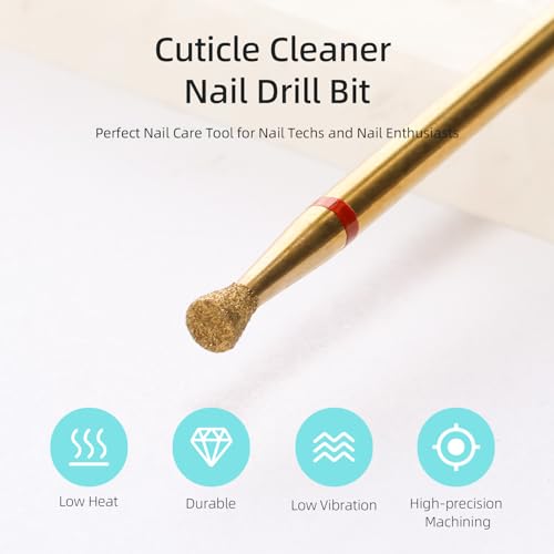 3mm Inverted Cone Cuticle Clean Nail Drill Bit, Titanium Series Russian Diamond Nail Bits Professional Safety Under Nail Cleaner for Cuticle Dead Skin, Electric Nails Accessories, Fine - color: 3mm Inverted Cone Cuticle Bit, size: Fine - F