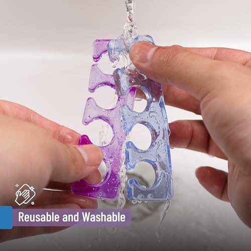 Dr. JK- Gel Toe Separators for Pedicure, 2 Pairs Blue & Purple - color: Blue & Purple