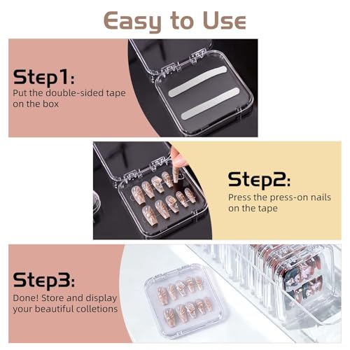 13Pcs Press on Nail Storage Box with 1 Storage Box, Nail Display