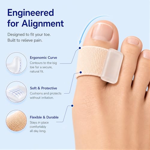 6 Pack Gel Toe Separators for Overlapping Toes, Big Toe Spacers,3 Size - color: Beige, size: MIDDLE: WOMEN(8.5-10)/MEM(7-9)