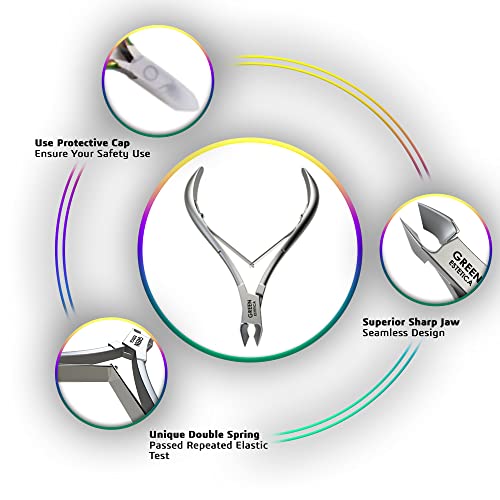 Professional Cuticle Trimmer & Nippers, Stainless Steel Nail Care Tool - color: Silver Nipper With Pusher - Pack 1