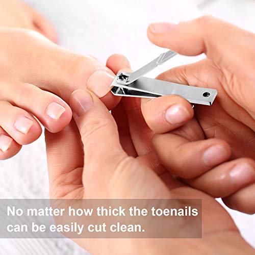 Mudder 6 Pcs Large Toenail Clippers Straight Edge Cutters, Silver - color: Silver