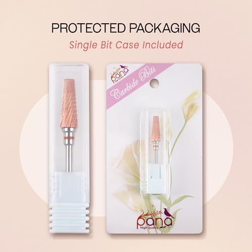 PANA 5-in-1 Pro Upgraded Multi-Function Drill Bit 3/32" Shank Size - (Rose Gold, 2X Coarse to 2X Fine) - Mix Size Tungsten Drill Bit Fast Remove Acrylic Hard Gel Nail for Manicure Pedicure - color: Rose Gold, size: Pro Upgraded