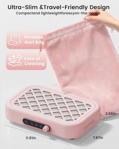 Nail Dust Collector Cordless, 6000RPM Dust Collector Nail Tech Pink - color: Pink