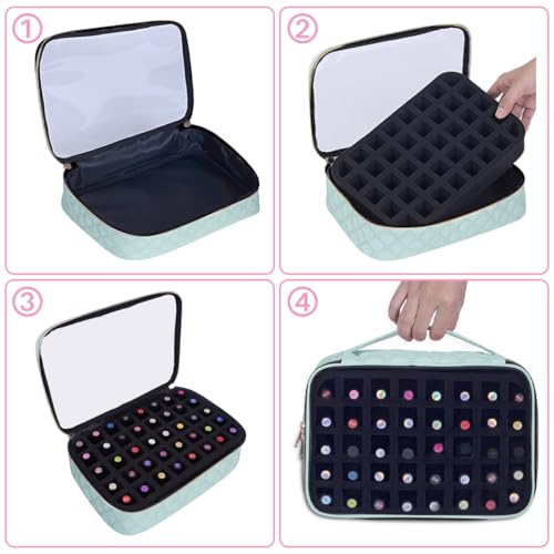 2 Pcs Small Clear Nail Polish Organizer Holds 80 Bottles Nail,Green - color: Green-Clear-2 pcs