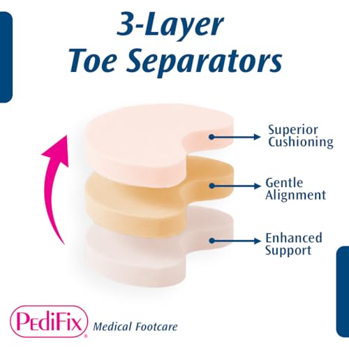 Pedifix 3-layer Toe Separators, 6-Count - size: 6 Piece Assortment