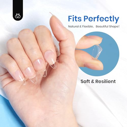 Beetles Gel Nail Tips Soft Nail Extension 504Pcs 12 Sizes Short Almond - color: Short Almond 504pcs (Clear Nail Tips)