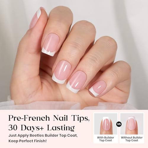 Beetles Press On Nail Kit - Extra Short Square French Tip Nails 210Pcs - color: C - Pink French - XS