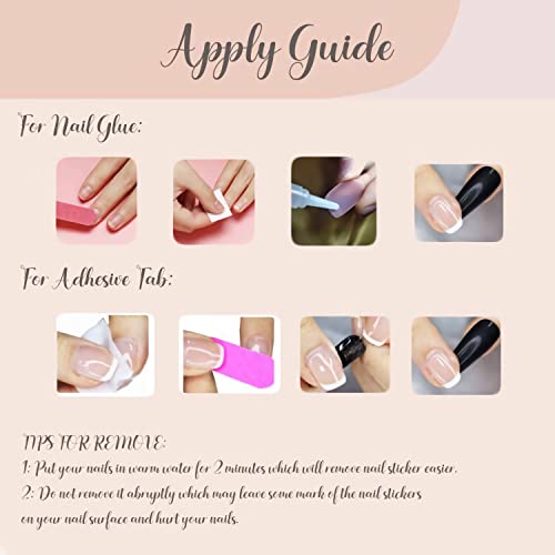 BABALAL Stiletto Press on Nails Long Fake Nails French Tip Brown Ombre Glue on Nails Chrome Acrylic Nails Almond Full Cover Gel Artificial Stick on False Nails