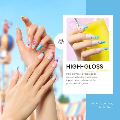 Beetles Gel Nail Polish Set, 23Pcs Color Gel Polish with Base & Top Coat - color: Fantasyland Collection