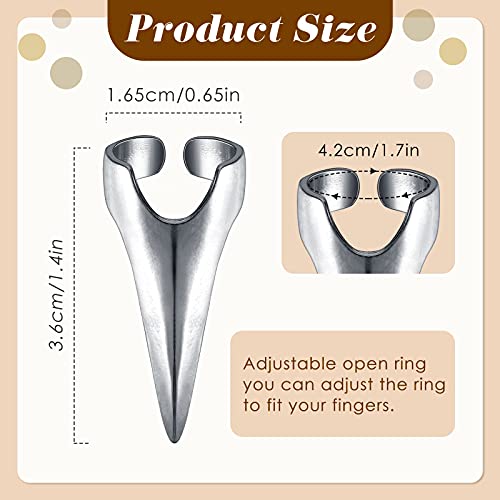 Hicarer 10 Pcs Adjustable Finger Claw Hair Parting Braid Ring Halloween Cos - color: Silver
