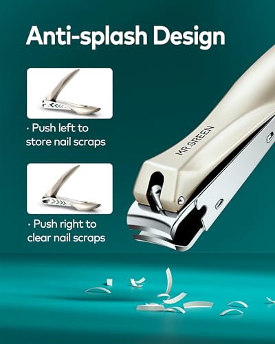 MR.GREEN 4Pcs Nail Clipper Set, Anti-Splash Excellent Quality Nail Cutters - color: Apricot