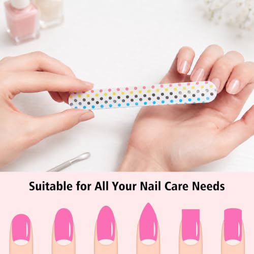 24PCS Nail File, Colorful Emery Board 180 Grit Professional Nail File