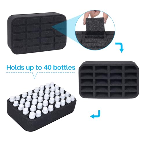 Essential oils Organizer Holder Foam Pad with Slots, can DIY - color: Black 20slots