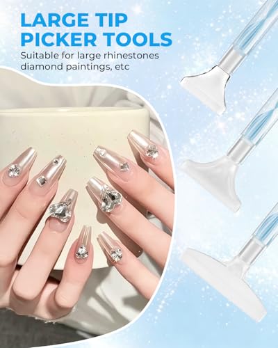 5.0 Pro Rhinestone Picker Tool Kit 16pcs, Bedazzling Pen | Diamond Art Tool - color: Blue/White